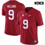 NCAA Women's Alabama Crimson Tide #9 Xavier Williams Stitched College 2018 Nike Authentic Red Football Jersey FE17P18JV